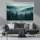 Captivating Misty Foggy Forest Wall Art Premium Canvas Print