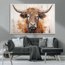 Vintage Scottish Highland Cow Cattle Art, Scottish Highland