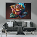 Abstract Rose Wall Art Canvas Print