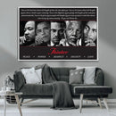 Thinker Quintet Canvas Wall Art – Martin, Obama, Malcolm X,