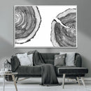Abstract Large Tree Rings – Minimalist Black and White Wood