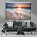 Sunset Beach Wall Art – Soothing Coastal Landscape, Ready to