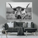 Texas Cow Longhorn Wall Art Canvas Print for Farm House Wall by MyGreatCanvas | Canvas Wall Art Prints | Photo Prints & Wall Decor