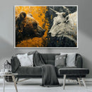 Bear and Bull Wall Art Canvas Print – Abstract Animal by MyGreatCanvas | Canvas Wall Art Prints | Photo Prints & Wall Decor