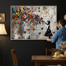 Banksy Wall Art - Banksy Girl and Butterfly Explosion Wall