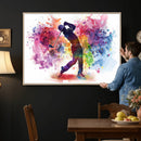 Colorful Golfer Swing Wall Art Canvas Print - Ready to Hang,