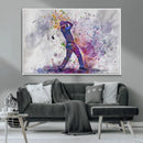Watercolor Golf Swing Wall Art Canvas Print | Vibrant