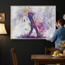 Watercolor Golf Swing Wall Art Canvas Print | Vibrant