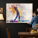 Watercolor Golf Swing Wall Art Canvas Print | Vibrant