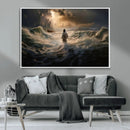 Jesus Walking on Water Wall Art Canvas Print - Religious