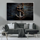 3 Panel Grunge Abstract Anchor Wall Art Canvas Print Set