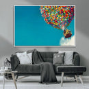 Carl Fredricksen, Up Movie Wall Art, Colorful Balloon House