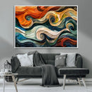 Abstract Wave Wall Art | Ready to Hang Framed Canvas Print |