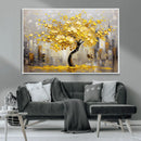 Golden Tree Canvas Print | Abstract Wall Art for Modern