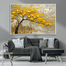 Yellow Blossom Tree Canvas Wall Art - Floral Abstract Modern
