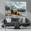 Bear and Baby Bear Wall Art Canvas Print