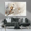 Barn Owl Wall Art | Watercolor Canvas Print | Perfect for