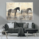 Vintage Horses Wall Art Canvas Print