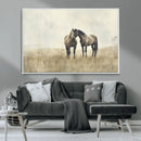 Chines Style Grunge Horses Wall Art Canvas Print