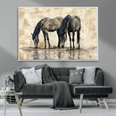 Chinese Style Abstract Black Horses Wall Art Canvas Print - by MyGreatCanvas | Canvas Wall Art Prints | Photo Prints & Wall Decor