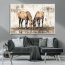 Vintage Horses Wall Art | Ready to Hang and Framed Triptych by MyGreatCanvas | Canvas Wall Art Prints | Photo Prints & Wall Decor
