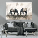 Chines Ink Style Vintage Horses Wall Art Canvas Print for by MyGreatCanvas | Canvas Wall Art Prints | Photo Prints & Wall Decor
