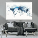 Flight Route Map Wall Art Canvas Print, Abstract Air Traffic