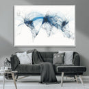 Flight Route Map Wall Art Canvas Print, Abstract Air Traffic