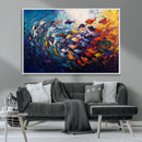 Vibrant Abstract Fish Swarm Art – Colorful Fish Inspired