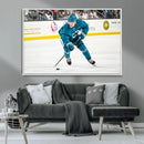 San Jose Sharks Ice Hockey Player Wall Art Canvas Print