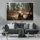Jesus Running After a Lost Lamb Canvas Wall Art Print