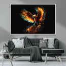 Fiery Phoenix Canvas Print | Ready to Hang Wall Art | Bold