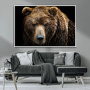 Grizzly Brown Bear Canvas Wall Art, Wildlife Animal Canvas