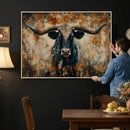 Longhorn Wall Art – Rustic Western Bull Canvas Print, Modern
