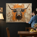 Abstract Cow Longhorn Bull Wall Art Canvas Print - Rustic by MyGreatCanvas | Canvas Wall Art Prints | Photo Prints & Wall Decor