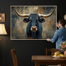 Texas Western Wall Art Canvas Print - Abstract Cow Longhorn by MyGreatCanvas | Canvas Wall Art Prints | Photo Prints & Wall Decor