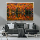 Fall Foliage Wall Art - Autumn Reflection Canvas Print,