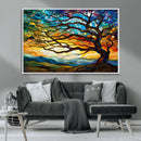 Vibrant Mosaic Tree of Life Wall Art | Stained Glass Style