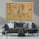 Middle Earth Map Canvas Wall Art – Vintage Fantasy Map