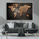 World Map Canvas Print – Framed Travel Map Wall Art for