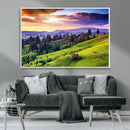 Green Hills and Sunset Wall Art Print - Scenic Landscape by MyGreatCanvas | Canvas Wall Art Prints | Photo Prints & Wall Decor