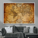 Vintage World Map Canvas Print – Antique Push Pin Travel by MyGreatCanvas | Canvas Wall Art Prints | Photo Prints & Wall Decor