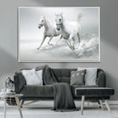 Large Wall Art Canvas Print – Beautiful Running White Horses by MyGreatCanvas | Canvas Wall Art Prints | Photo Prints & Wall Decor