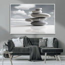 Still Life Black and White Zen Stones Wall Art Canvas,