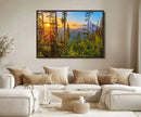 Forest Sunset Wall Art Canvas Print – Green Pines Sunset