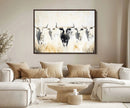 Texas Longhorn Wall Art Canvas Print – Rustic Western Bull
