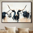 Texas Longhorn Wall Art Canvas Print – Majestic Horned Bull