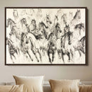 Running Horses Wall Art Canvas Print – Framed Galloping Herd