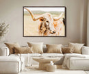 Texas Longhorn Wall Art Canvas Print – Framed Speckled Cow