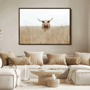 Texas Longhorn Wall Art Canvas Print – Framed Lone Cattle by MyGreatCanvas | Canvas Wall Art Prints | Photo Prints & Wall Decor